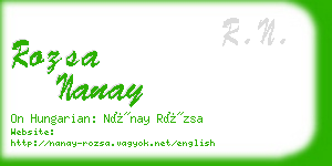 rozsa nanay business card